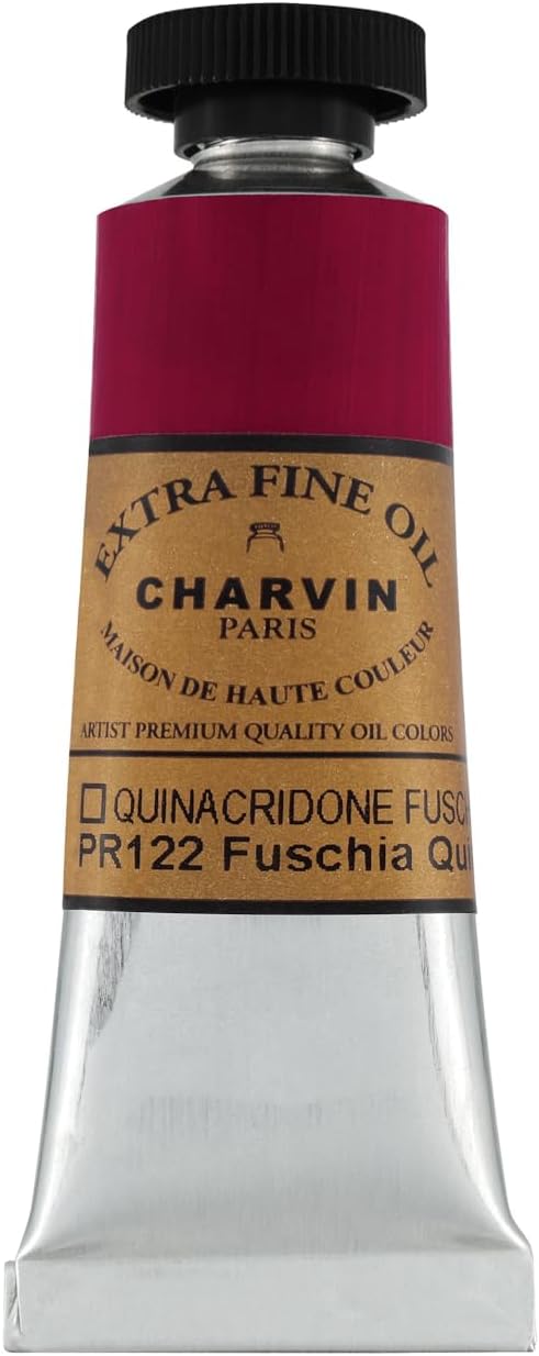 Charvin Extra Fine Oil Paint, Quinacridone Fuschia 20 ml - Triple-Milled, Rich Texture, Poppy Oil-Based, Light-Fast, Handmade, Archival Quality