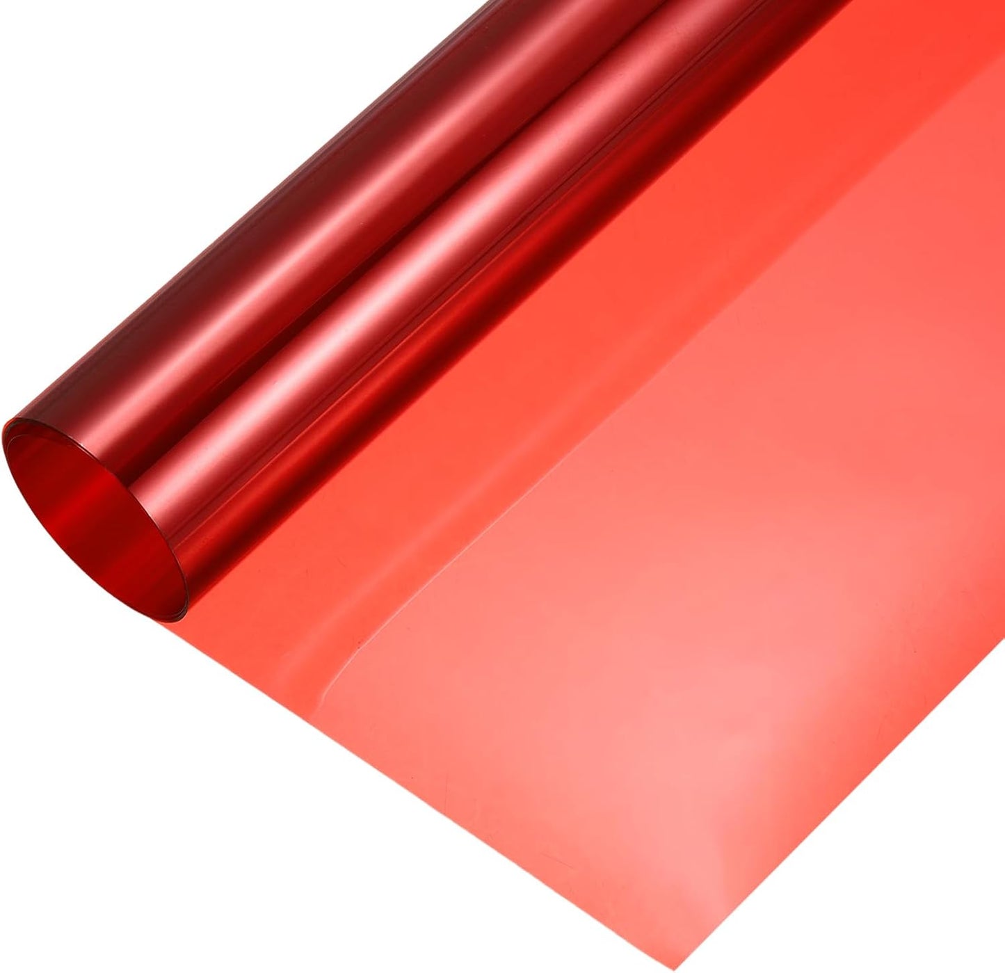 MECCANIXITY Iridescent Window Film,12" x 39" Iridescent Holographic PVC Fabric Dichroic Film Clear Vinyl Paper Roll for DIY Craft Gift Wrapping Bag Decoration,Red