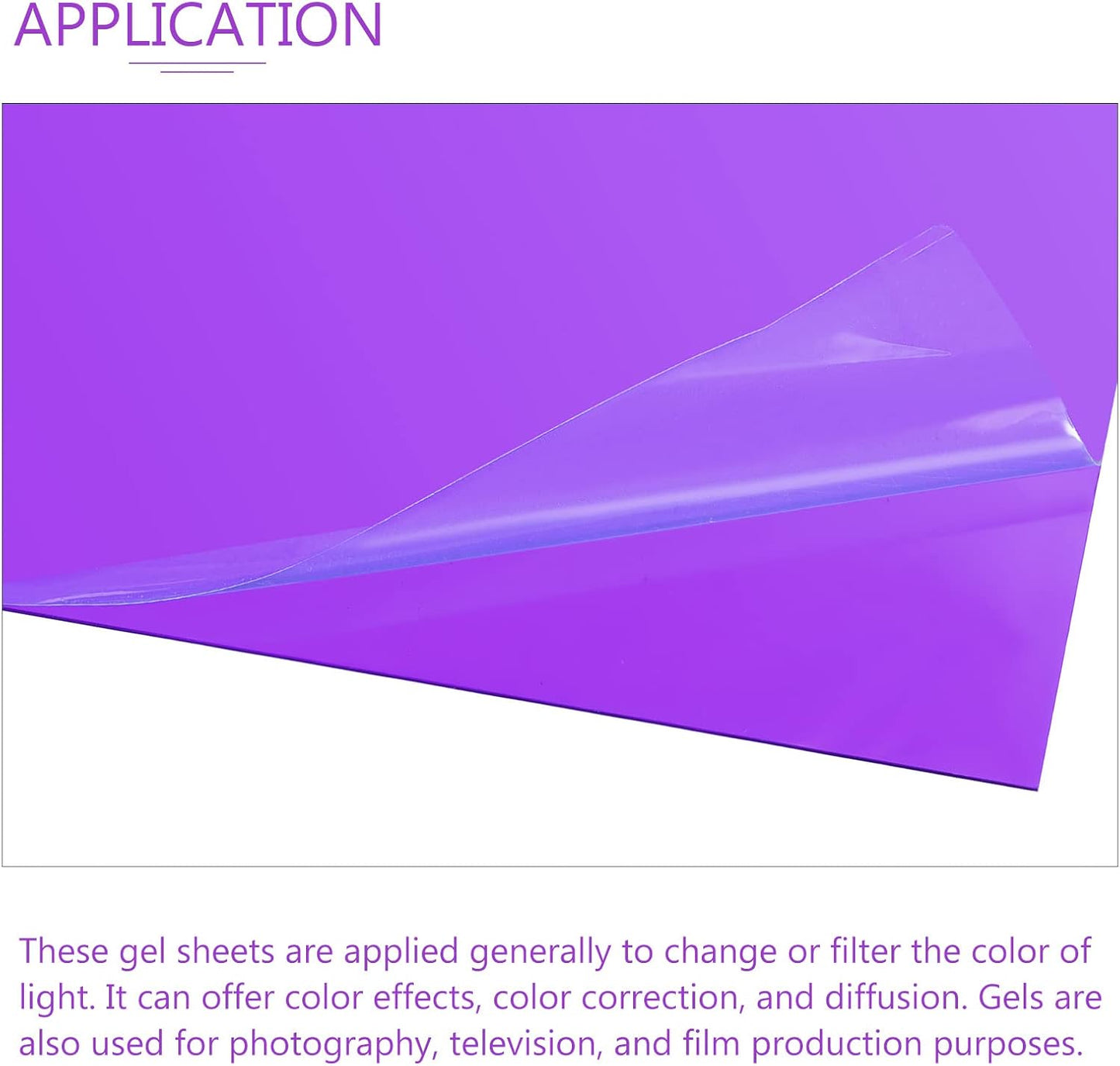 DMiotech 10Pcs Correction Gel Light Filter Overlay Transparent Plastic PVC Sheets Purple for Photo，Film,Video