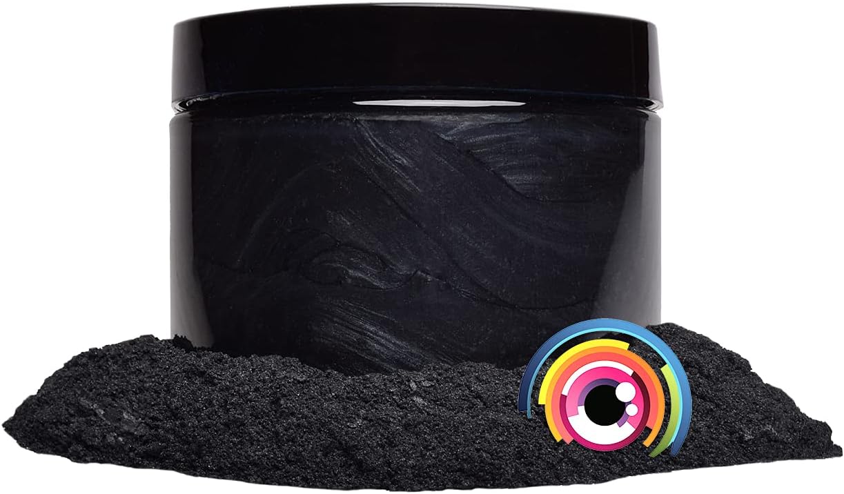 Eye Candy Pigments Premium Black Mica Powder - Yoru Black (50gr) - for Epoxy, Resin, Soap, Paint, Woodworking, Acrylic Pouring, Bath Bombs, Fishing Lures - DIY Arts and Crafts Additive