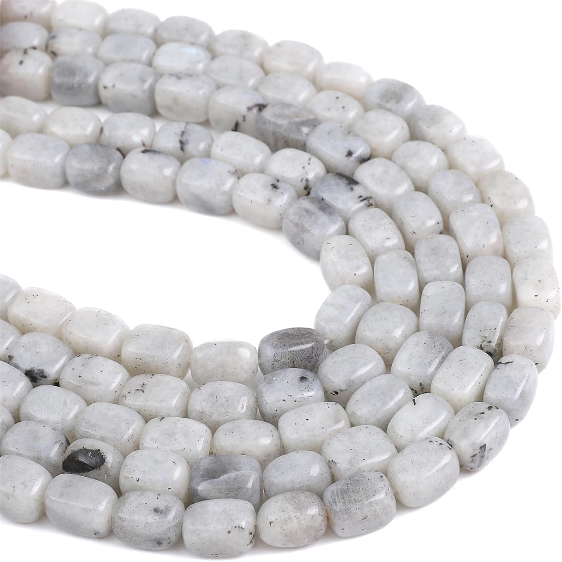 Natural Spectrolite Cuboid Stone Loose Semi Gemstone Beads for Jewelry Making 8mmx12mm 38cm/Strand