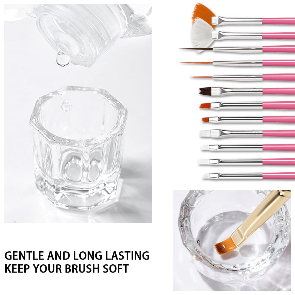 Aijimei Acrylic Nail Brush Cleaner - Liquid Paint Brush Cleaner for Nails Artists (250ml/8.5 FL.OZ)