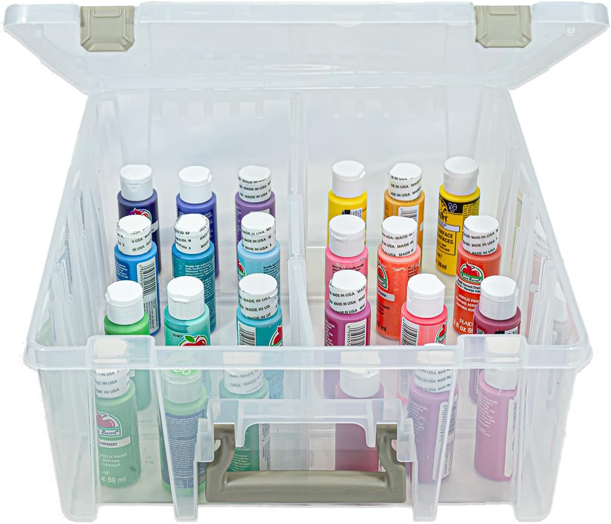 ArtBin 6990SO Super Satchel Double Deep Compartment Box - Art Storage with 8 Removable Compartments, Smart Closure for Craft Supplies (Gold - Pack of 1)