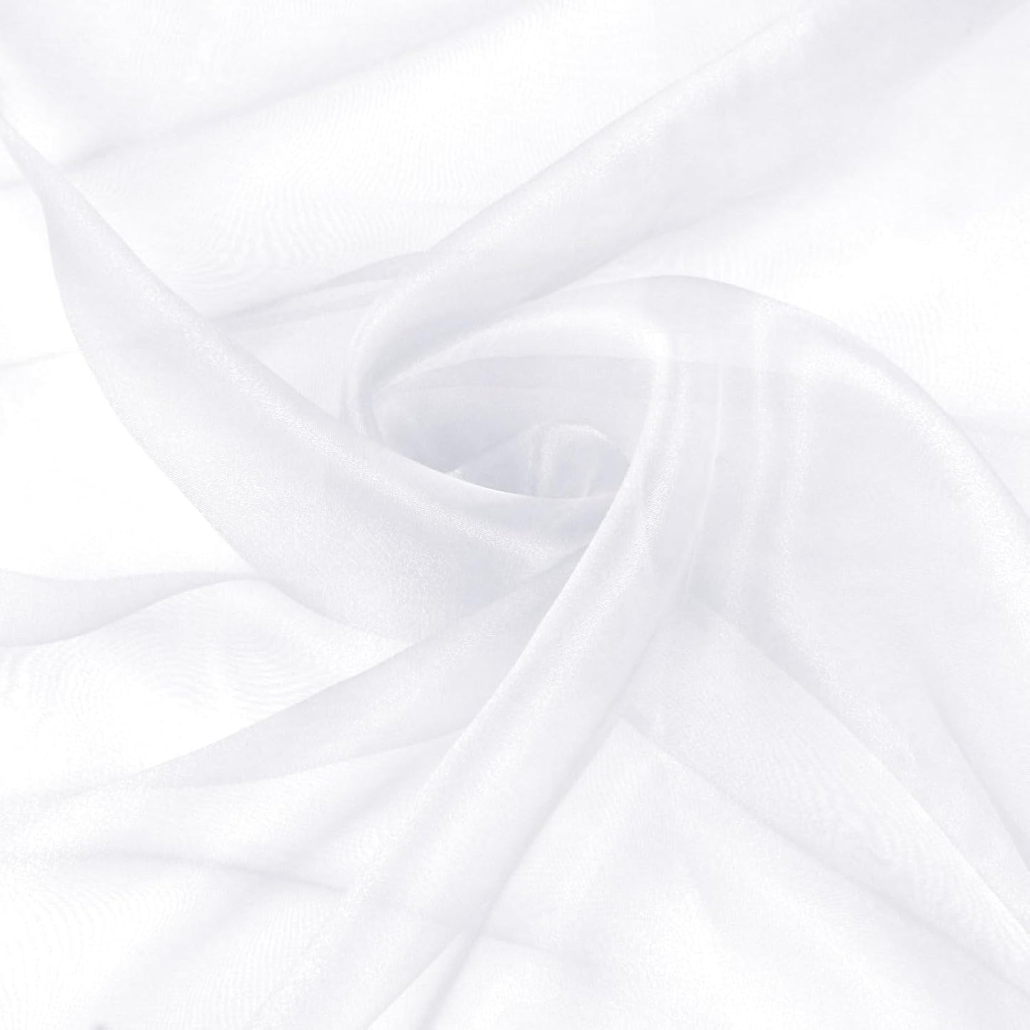 VACVELT Sheer Organza Fabric by The Yard, 60 Inch Wide White Organza Fabric Bolt Bridal Sheer Tulle Fabric, Silk Organza Fabric Roll for Wedding Party Decorations Backdrop Curtain (1 Yard)