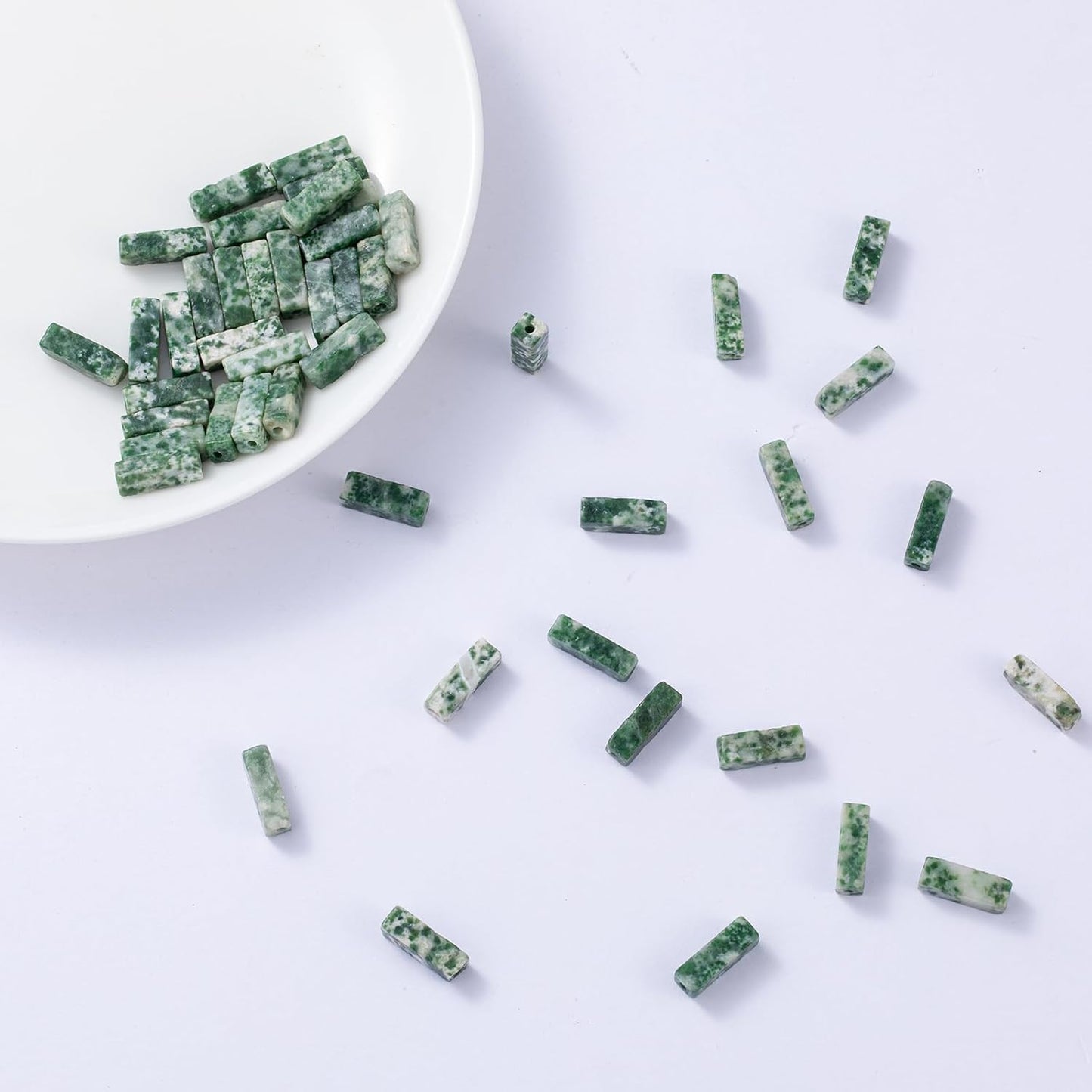 Natural African Jade Rectangle Tube Beads 4x13mm 38cm/str Loose Semi Gemstone Stone Beads for Making Bracelets Necklace Earrings