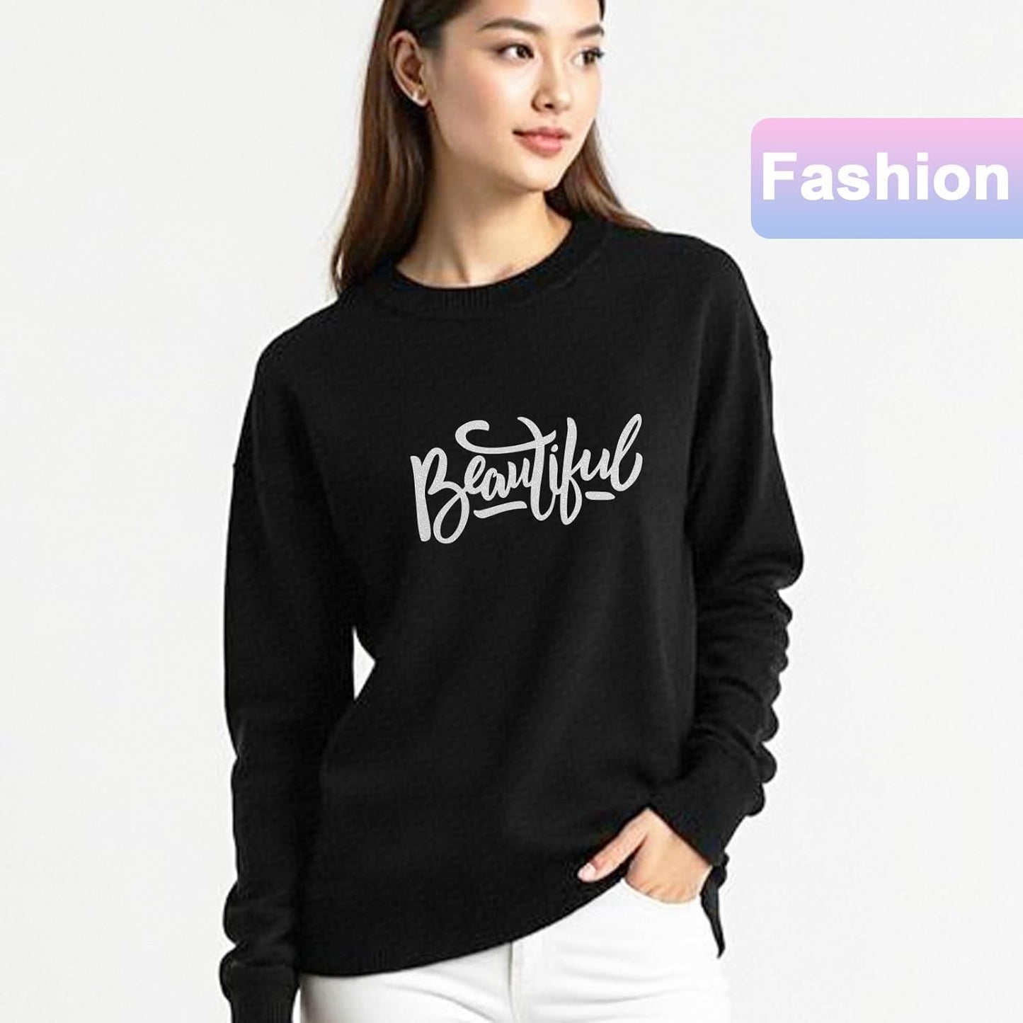 Glitter HTV Heat Transfer Vinyl Rolls- 12" x 10ft. Glitter Iron on Vinyl for DIY T-Shirts, Glitter for All Cutters, Heat Transfer Vinyl (White)