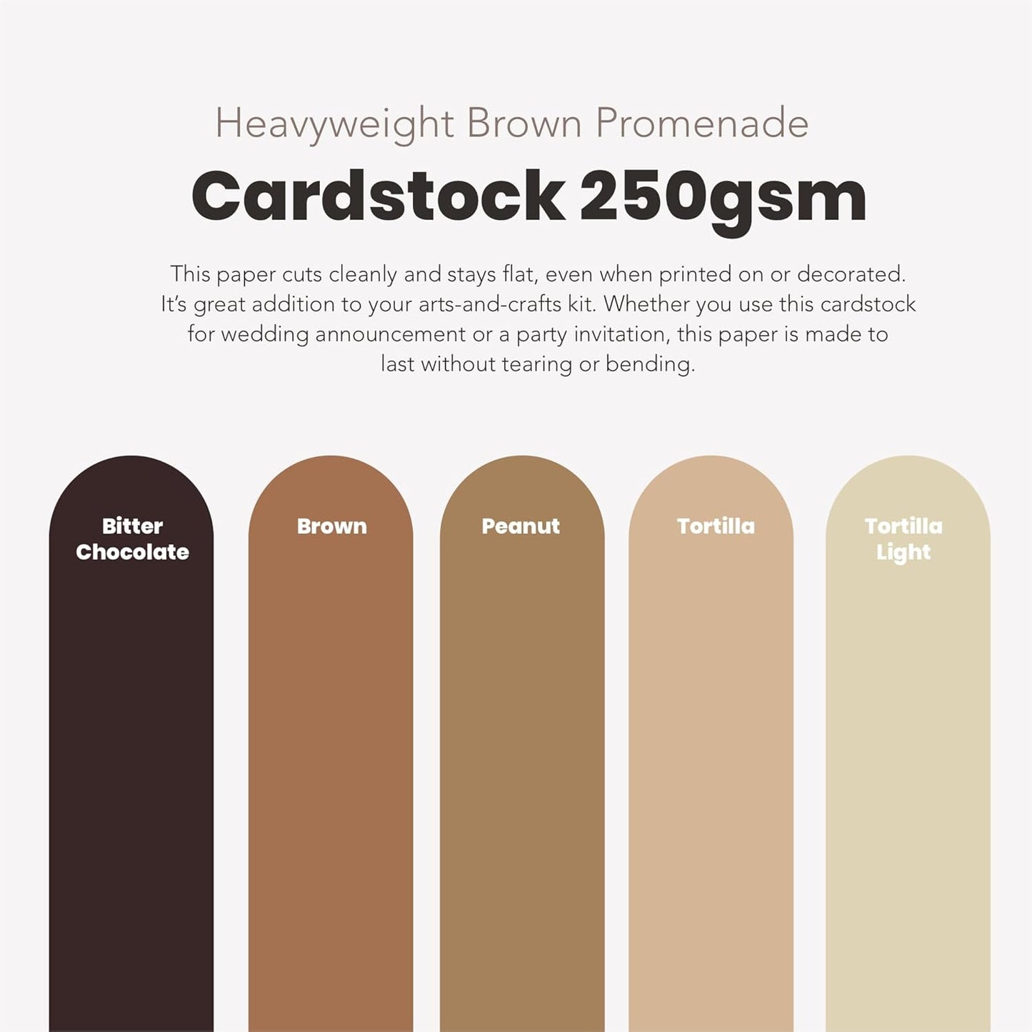 BearBoss Brown Cardstock Paper 8.5x11 50 Sheets, Heavyweight 92lb Cover for Crafts DIY Cards Making