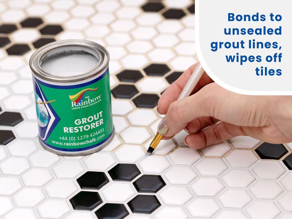 Grout Pen Grout Paint: Waterproof Tile Paint Grout Refresh Restorer for Floor, Kitchen & Bathroom Shower Tiles - Winter Grey - Can Size for Larger Projects - 125ml (4.2oz)