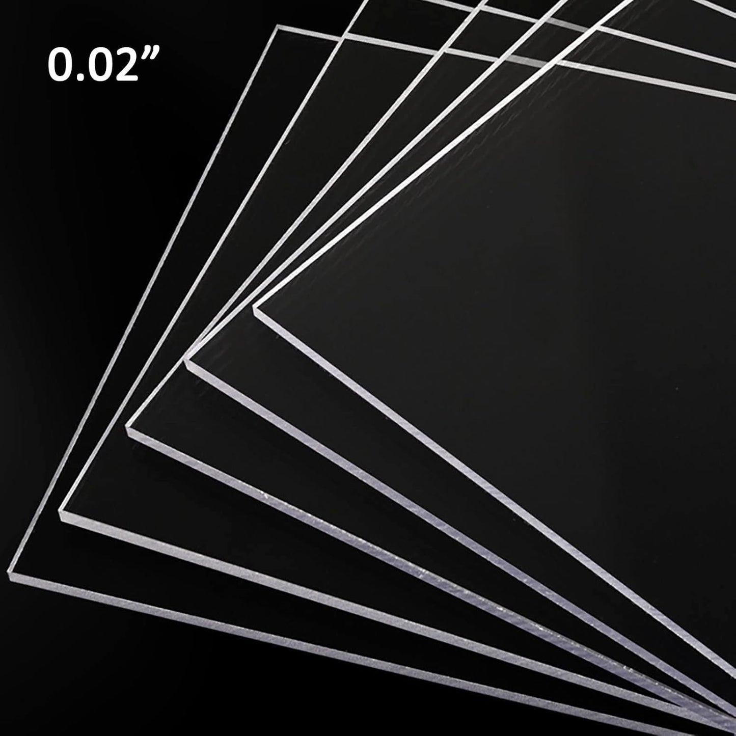 5 Pack 12x12x.02” Clear Plastic Sheet, Plexiglass Craft Plastic Sheets PET Flexible Lightweight Clear Plastic Sheets for DIY Craft Projects, Picture Frames(5, 12” x 12”x 0.02”)