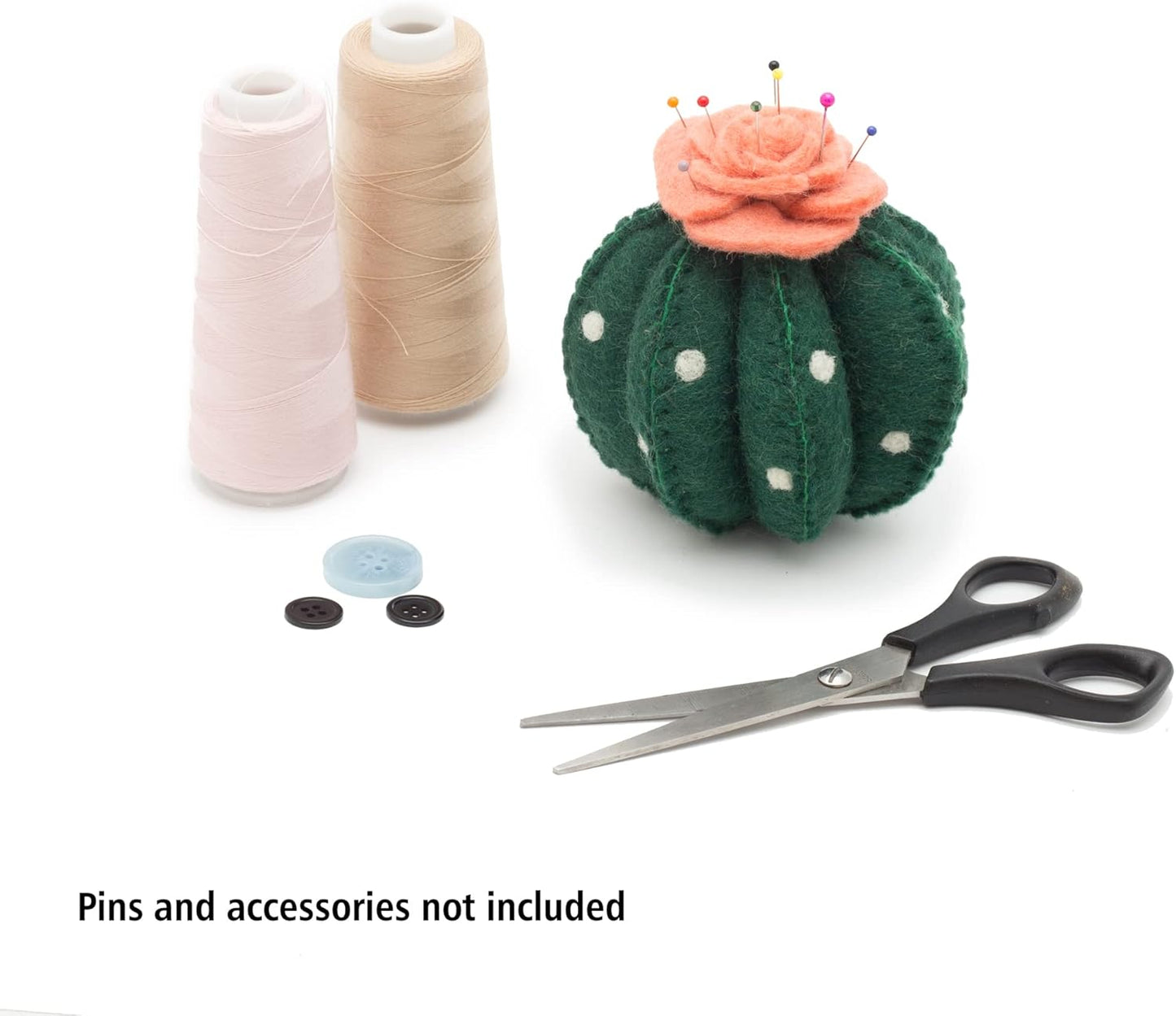 GLACIART ONE Sewing Pin Cushion Cactus | Large Size |Durable & Handmade Craft Supplies | Also for Quilting Needles, Sewing Machine Needles, Safety and T Pins