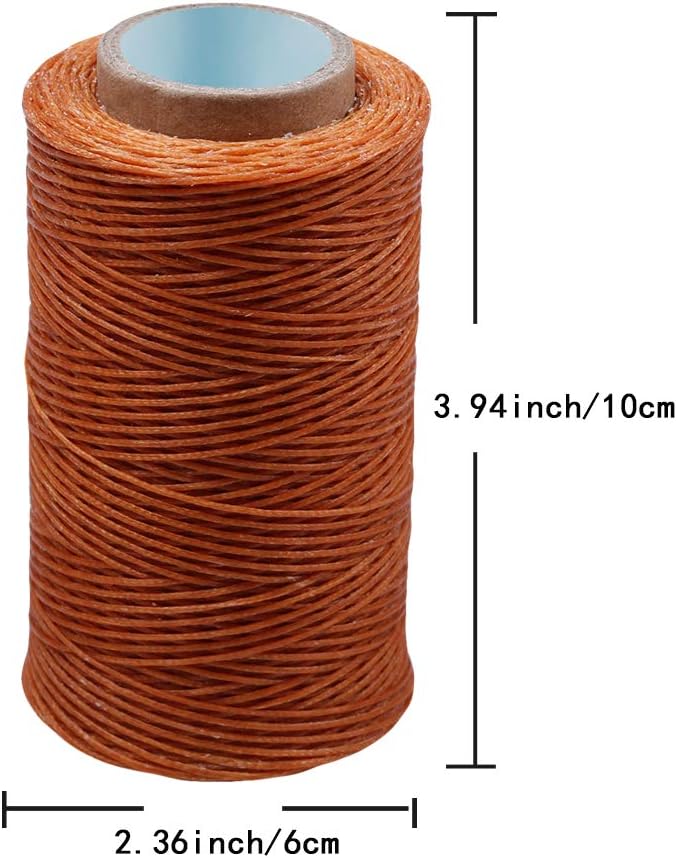 284 Yards Waxed Thread, 210D Heavy Duty Upholstery Wax Thread for Leather Sewing, 0.8mm Flat Waxed Cord for Bookbinding/Shoe Repairing/Leather Projects