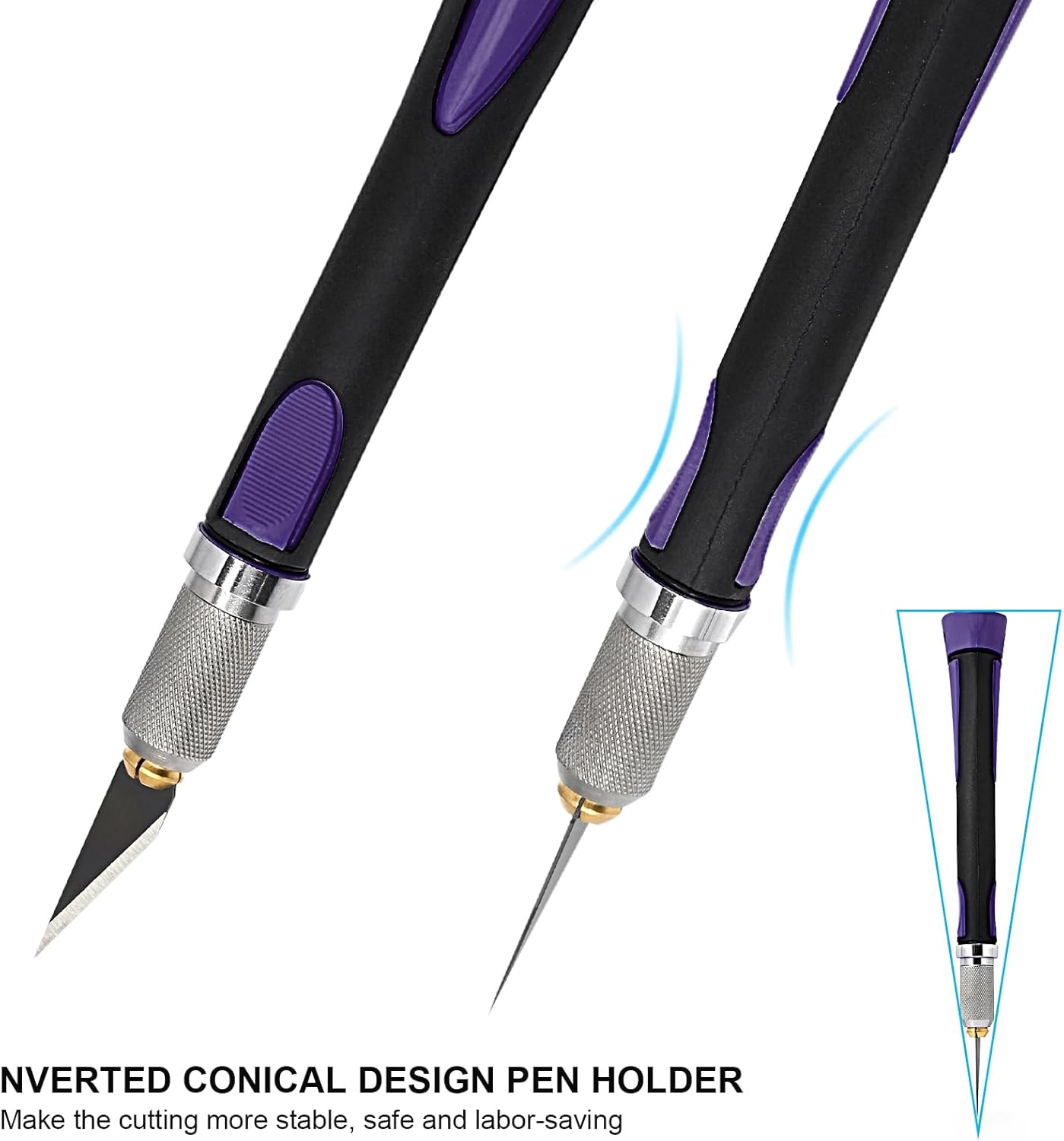 EHDIS Precision Hobby Knife Set Utility Craft Knife Kit with 10PCS Blades for Art, Working-Stencil, Scoring, Scrapbooking, Architecture Modeling, Crafting, Precision Knife (Purple)