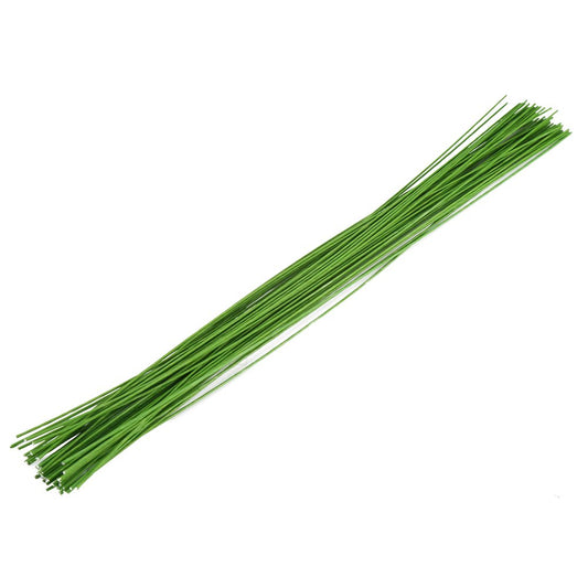 Decora 24 Gauge Green Floral Wire Green Paper-Wrapped Floral Stem Wires for Crafts 16 inch,50/Package