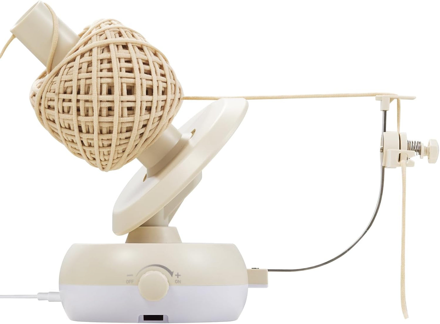 Electric Yarn Winder for Crocheting - Large Capacity Yarn Ball Winder for Knitting, Adjustable Yarn Ball Tension,Stepless Speed, Good Helper for Knitting Lovers, Cream