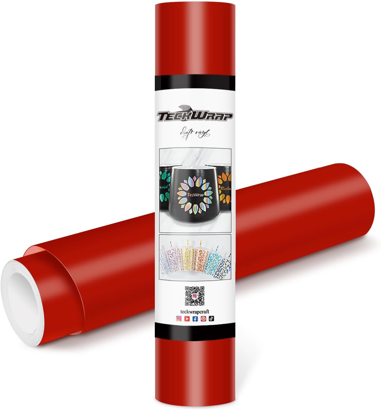 TECKWRAP Permanent Adhesive Vinyl 12" x 10ft, Matte Red