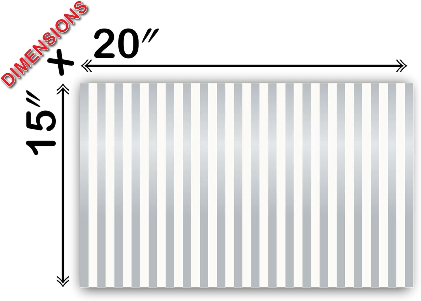 Flexicore Packaging Metallic Silver Pin Stripe Print Gift Wrap Tissue Paper Size: 15 Inch X 20 Inch | Count: 100 Sheets | Color: Silver Pin Stripe