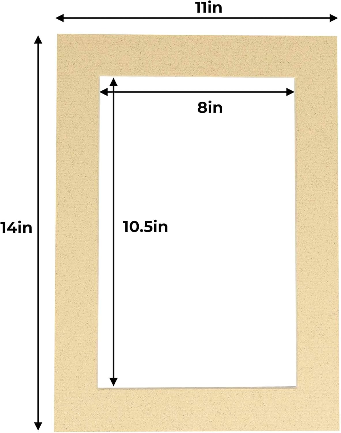 11x14 Mat for 8.5x11 Photo - Precut Tan Picture Matboard for Frames Measuring 11 x 14 Inches - Bevel Cut to Display Art 8.5 x 11 Inches - Acid Free Pack of 25 MATS with Backing Boards & Clear Bags