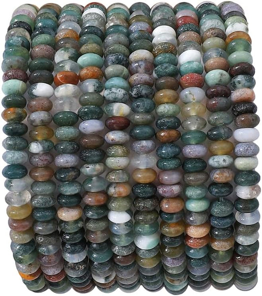Natural Indian Agate Disk Stone Beads 4x2mm 160pcs Rondelle Loose Semi Gemstone Beads for Jewelry Making Design
