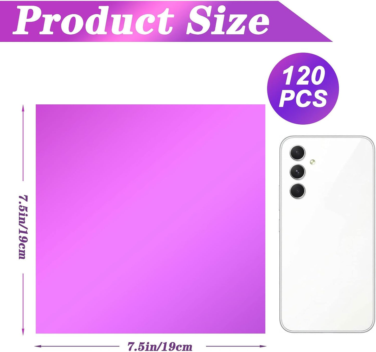 Ahardaim 120Pcs Colored Cellophane Sheets, Cellophane Paper, Colored Cellophane Wrap for DIY Arts Crafts, Packaging Small Gifts, Candy Wrapping, Holidays and Parties Decoration (7.5 x 7.5 Inch)