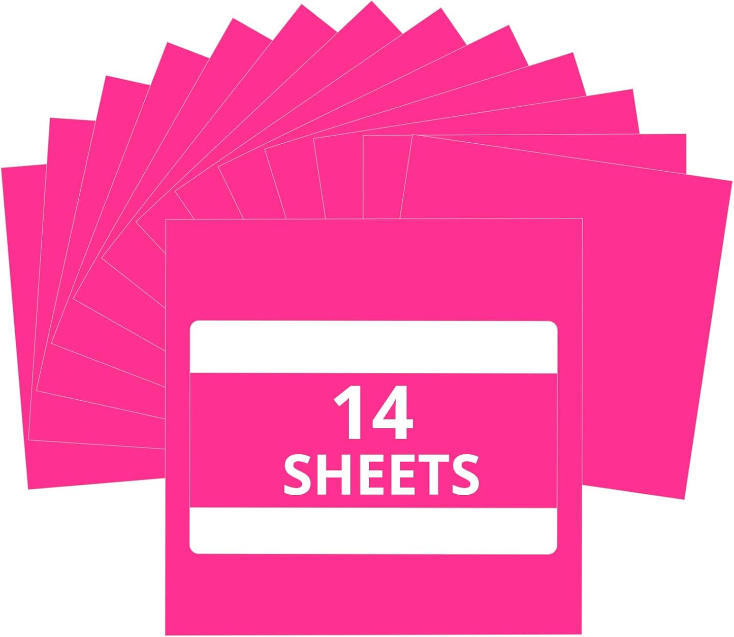 HTVRONT Pink Permanent Vinyl for Cutting Machine - 14 Pack Hot Pink Glossy,12 ” x 12 ” Adhesive Sheets for Craft Projects, Permanent Adhesive Vinyl Compatible with Cricut Cutting Machine
