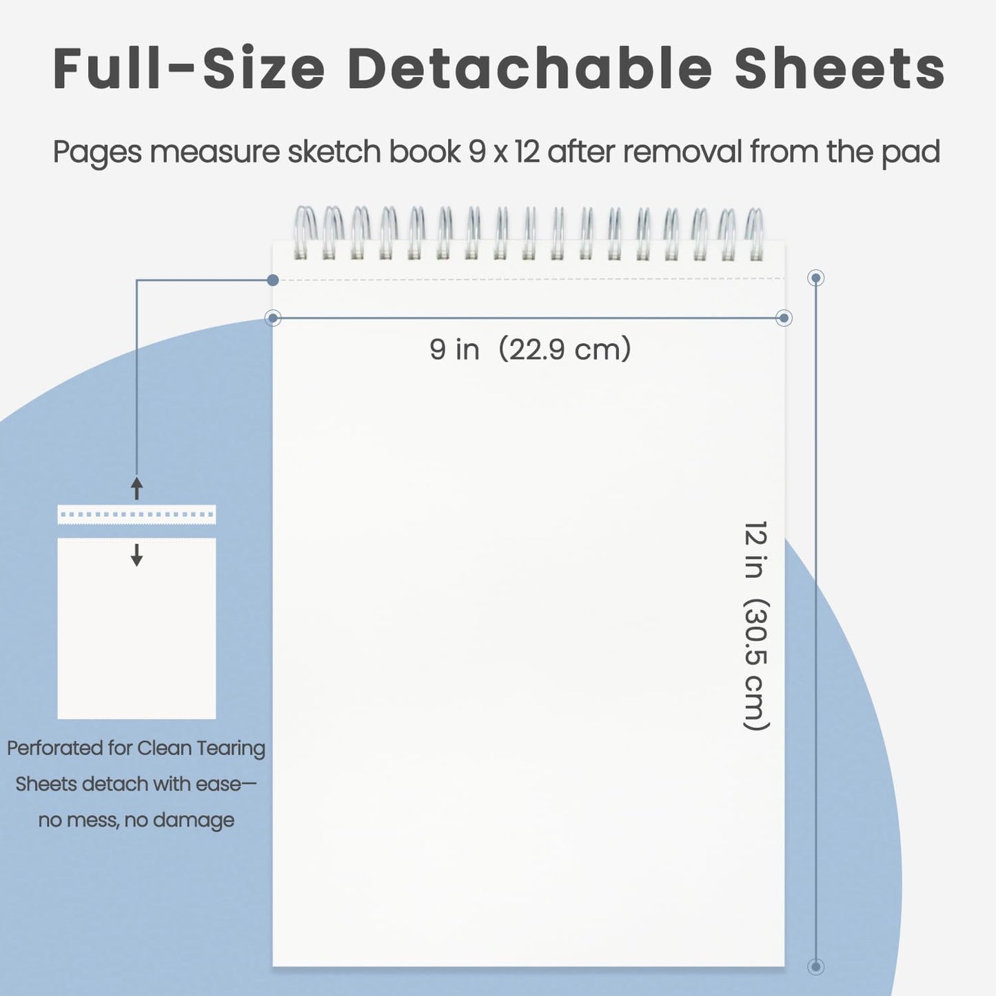 Classroom Must Haves, Sketch Pad for Kids Ages 8-12, 1 Pack-100 Sheets 9 by 12 Sketchbook for Kids, 68lb/100gsm Drawing Paper Pad, Spiral Sketch Books for Adults, Art Supplies for College Students.