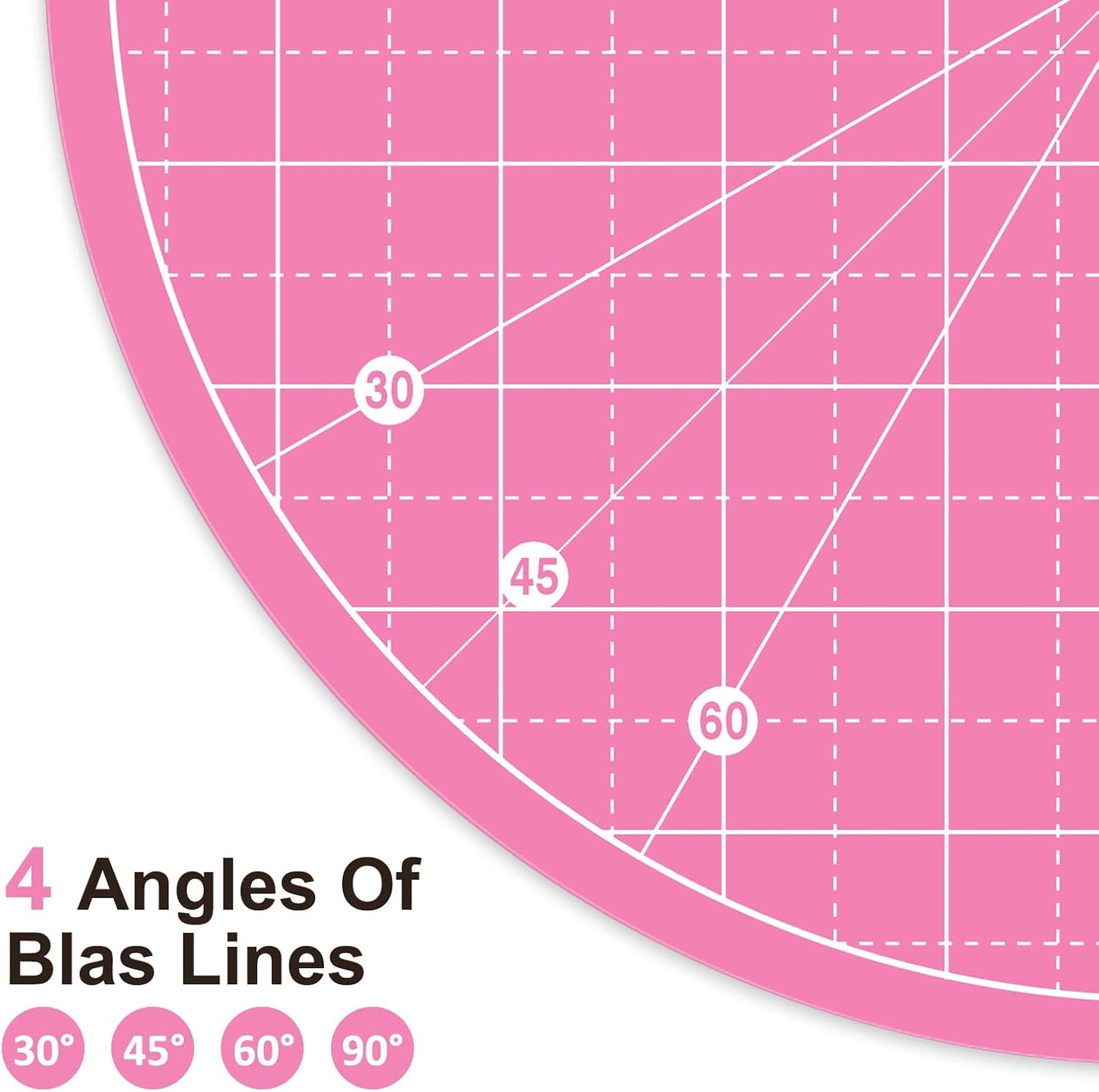 Headley Tools 10"x10" Round Rotating Cutting Mat, Self Healing Mat with 360-Degree Rotation & Anti-Slip Base, Sewing Board Cutting Mat Perfect for Fabric Quilting Leather Hobby Project, Pink