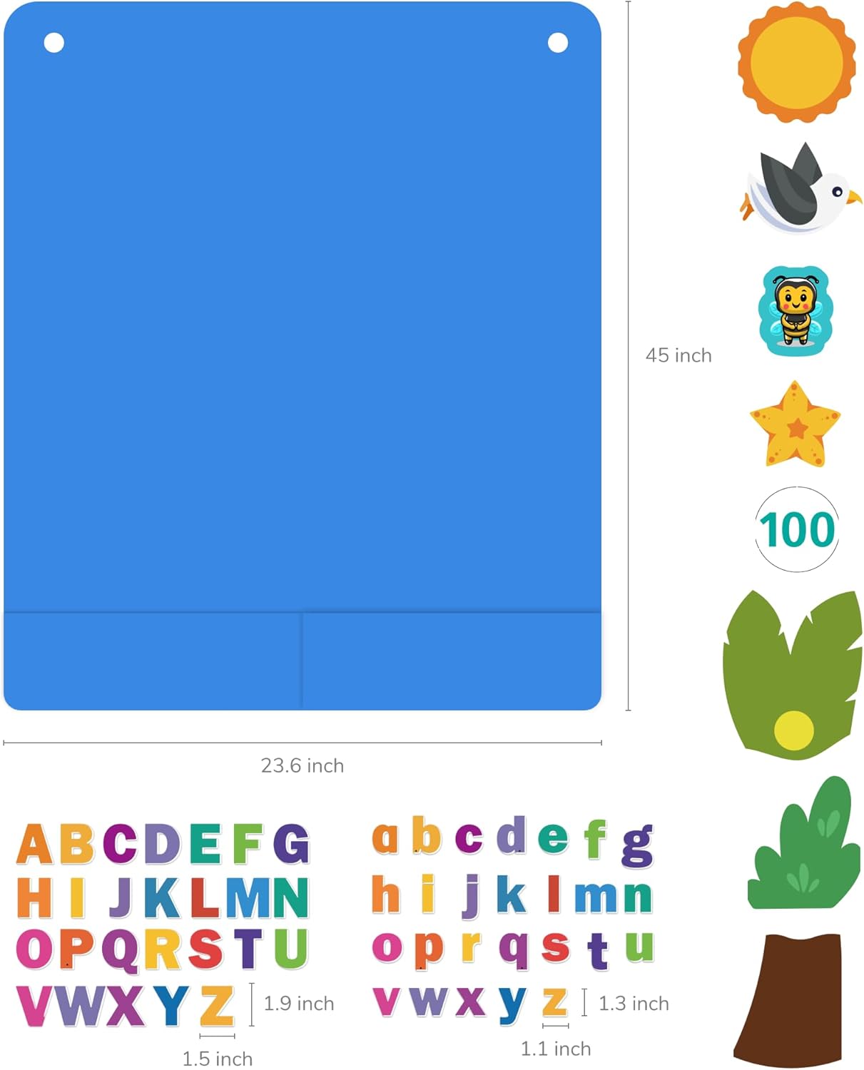 CHEFAN Felt Letter and Number Tree, Coconut Tree Alphabet Game, Felt Story Board Set for Early Education Storytelling, Flannel Board for Wall Teaching Home Classroom Play