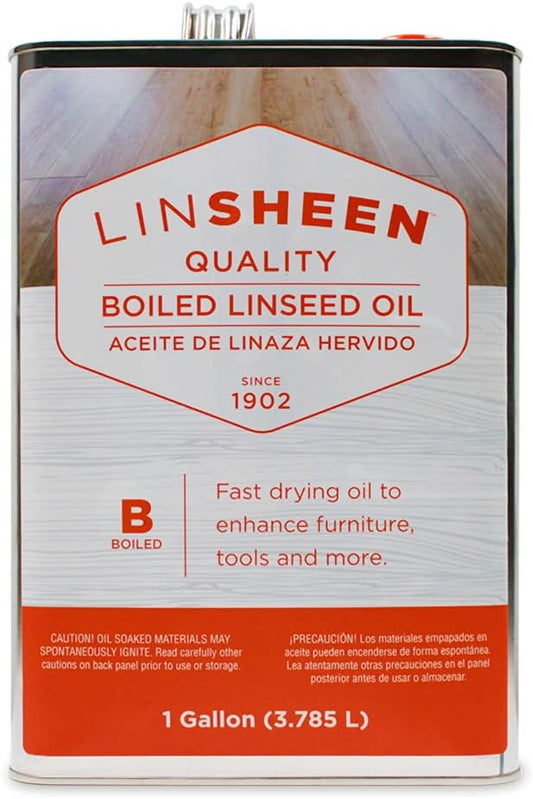 Boiled Linseed Oil – Fast Drying Flaxseed Wood Treatment to Rejuvenate and Restore Outdoor and Indoor Wood Furniture, Floors and Sports Equipment, Gallon
