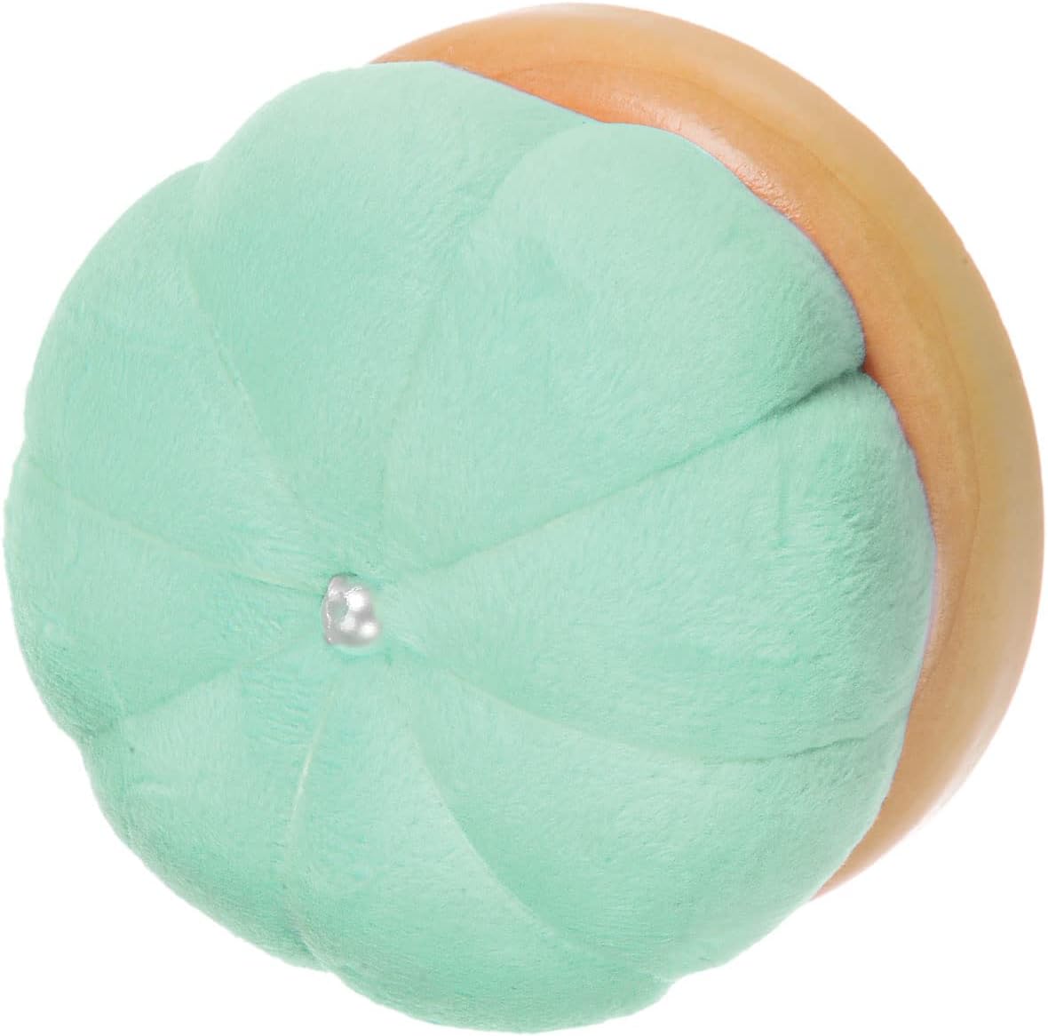 HARFINGTON Wooden Base Needle Pincushions Japanese Style Pin Cushions Round Pin Cushion Needle Holder for Sewing Quilting Needlework DIY Crafts, Light Green