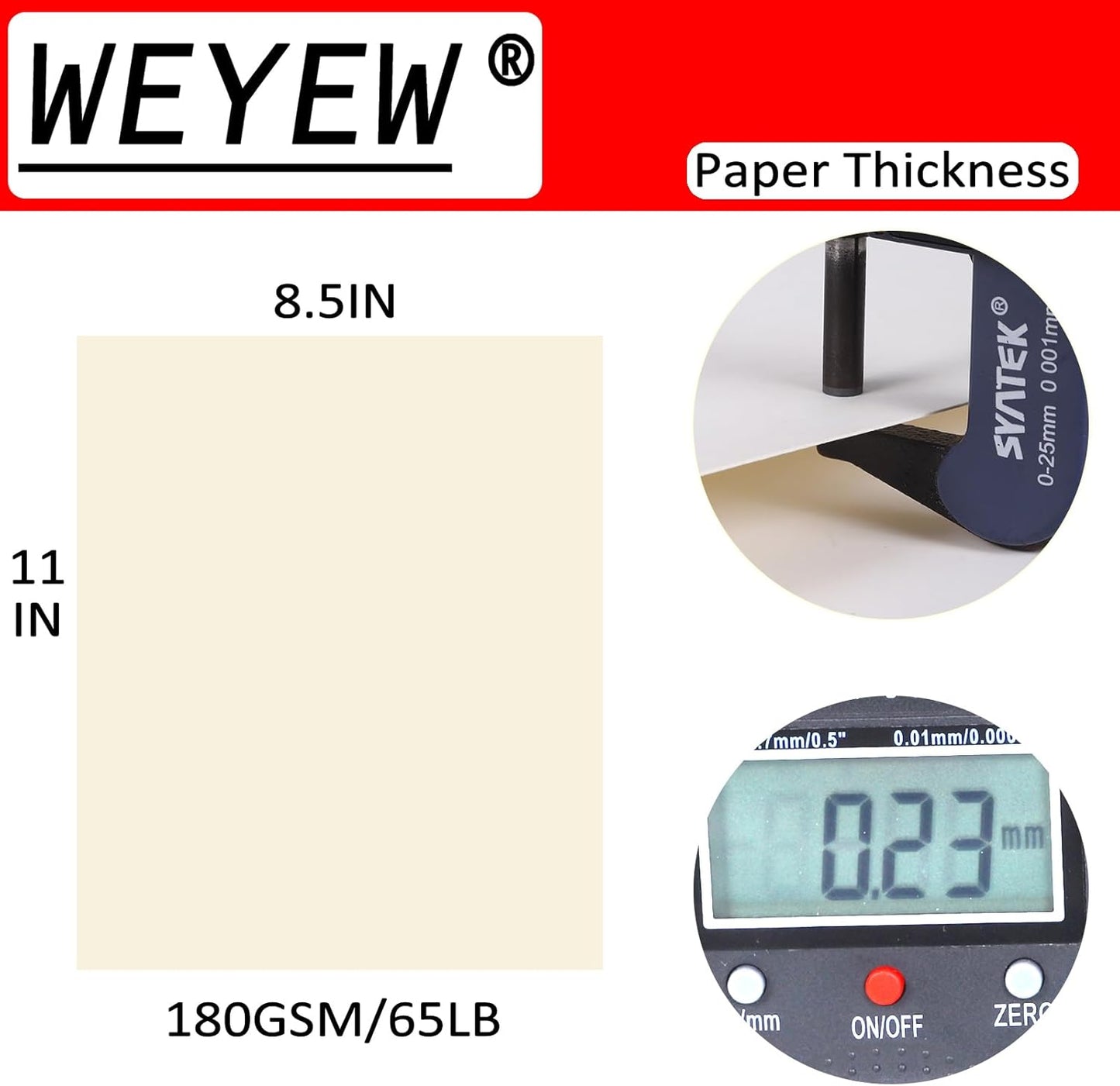 100 Sheets 65lb Cream Cardstock, 8.5" x 11", Premium Card Stock Blank Invitation Paper Greeting Cards Printable DIY Craft Card Making, 65LB Cover 180 GSM