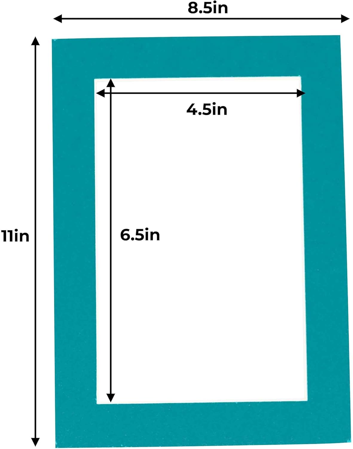 5x7 Mat for 8.5x11 Frame - Precut Mat Board Acid-Free Teal Blue 5x7 Photo Matte Made to Fit a 8.5x11 Picture Frame, Premium Matboard for Family Photos, Show Kits, Art, Picture Framing, Pack of 10 Mats