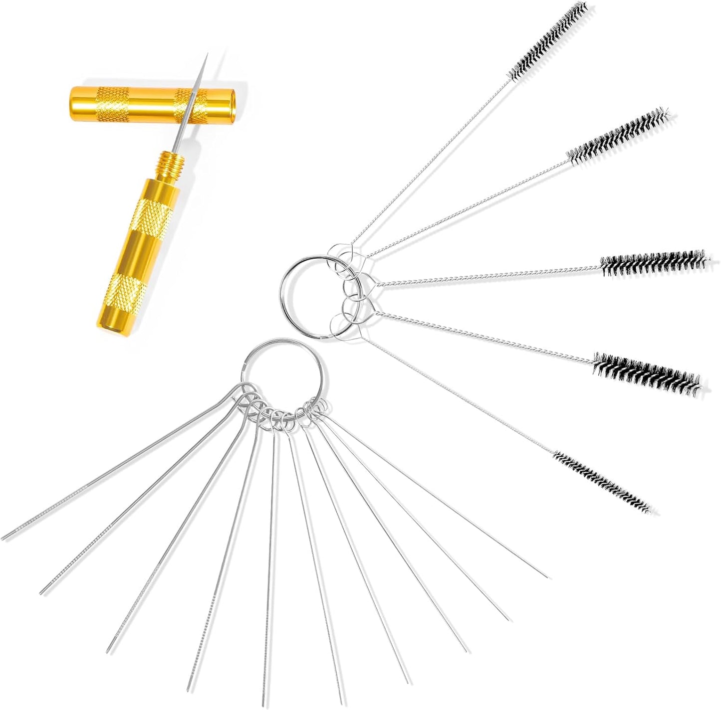 Airbrush Cleaning Kit, Airbrush Cleaner for Spray Paint Airbrush Cleaning, 16PCS Airbrush Accessories with 10 Cleaning Needles, 5 Cleaning Brushes and 1 Sharp Pick Needle