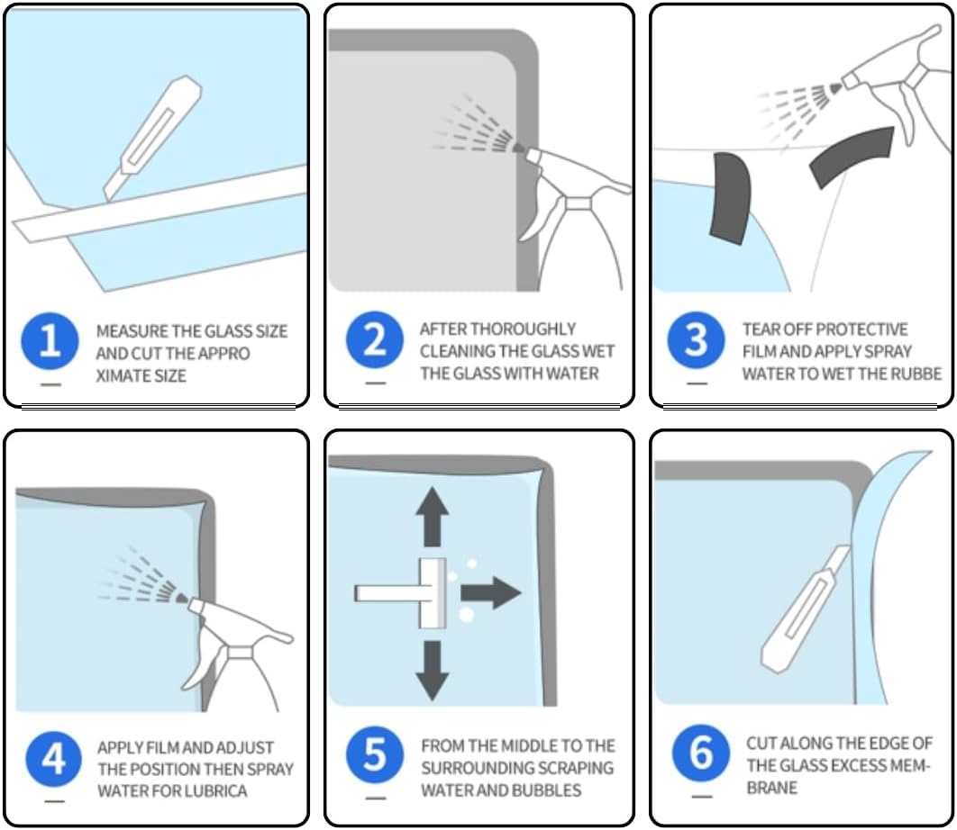Rockrose Professional Window Tint for Home – One Way Privacy Window Film for Home Offices Heat Blocker Reflective Adhesive Mirror Tint with 99% UV Block – Blue-Silver 24 in x 25FT