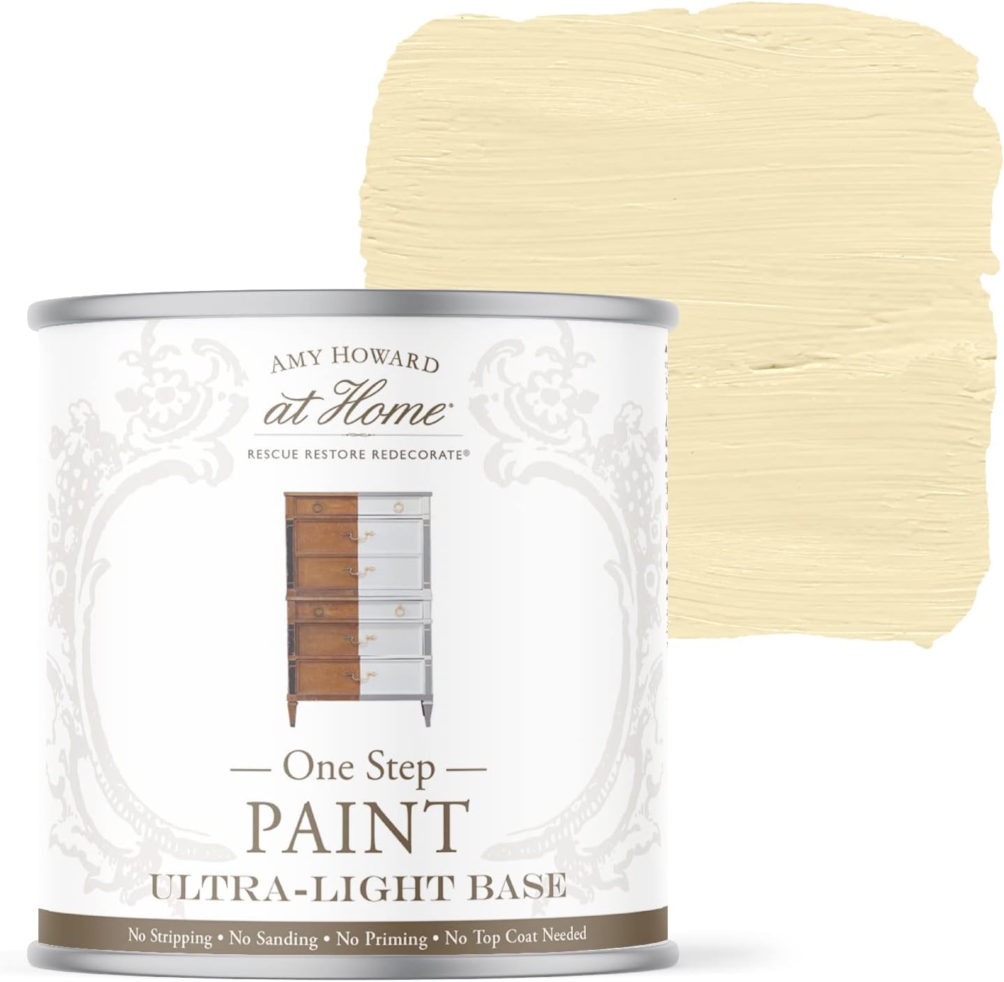 AMY HOWARD AT HOME Chalk-Based One Step Paint for Furniture, Cabinetry, Decor, Finish, and More | No Stripping, Sanding, or Priming | Ultra-Light Base | 32 Ounce | Mollie Yellow