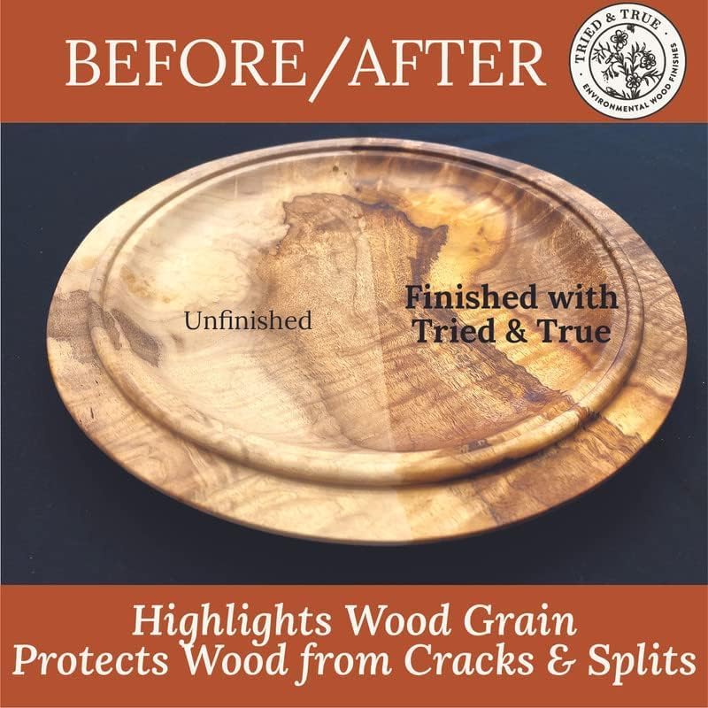 Tried & True Superior Varnish Oil Wood Finish & Sealer, 8 oz. - Natural Pine Resin & Linseed Oil, Ideal for Interior Furniture, Tables, Countertops - Food Safe, Scratch Resistant & Durable