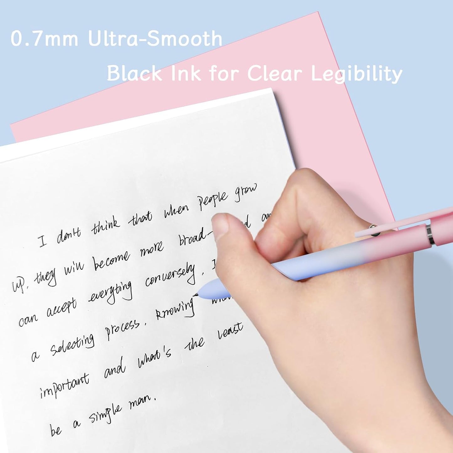 Gel Pens, 10 Pcs Medium Point Smooth Writing Pens Cute Pens for Women, High-End Series 0.7mm Black Ink Pens for Journaling Note Taking, School Office Supplies (10 Pcs Gradient)