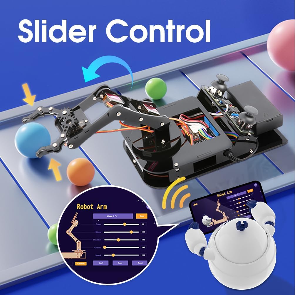 ACEBOTT 4 DOF ESP32 Robotic Arm Kit for Kids 8-12, Robotics Kit App Remote Control Robot Toys Compatible with Arduino, STEM Educational DIY Robot Arm Kit Gift for Teenagers & Adults
