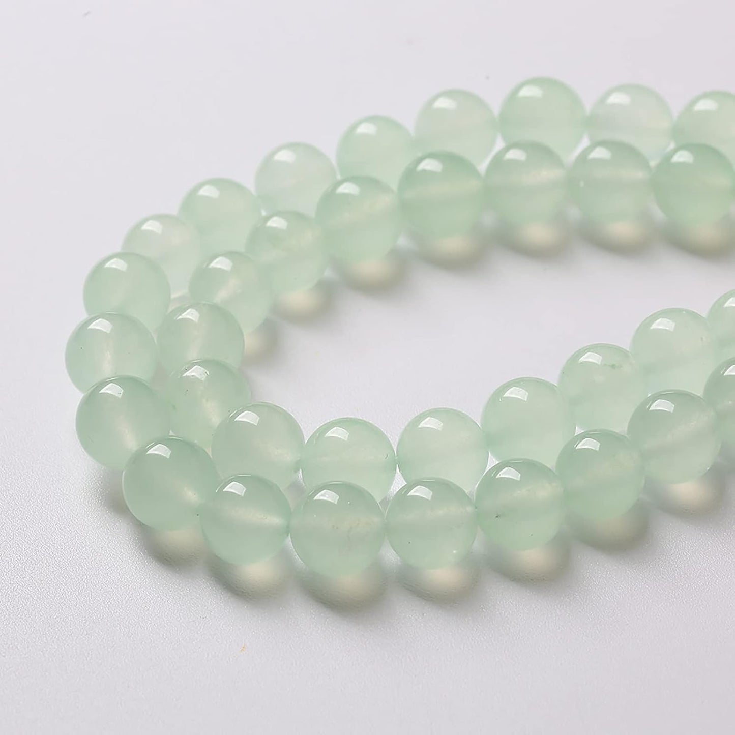 12mm 32pcs Natural Green Jade Chalcedony Beads Energy Healing Power Stone Beads for Jewelry Making Round Loose Beads DIY Bracelet 15" (Green Jade, 12mm)