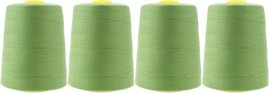 Mandala Crafts 4 Pack of Serger Threads Cones Spools - 20S/2 24000 Yards Polyester Sage Green Threads for Sergers Machine and Overlock Quilting Sewing Machine