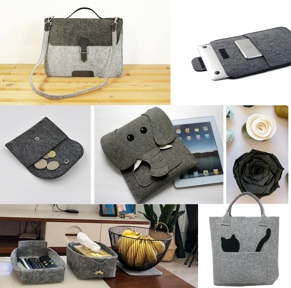 24 Pcs Felt Sheets for Crafts Felt Fabric Sheets, 8 Inch X 12 Inch Soft Brown Gray Craft Felt 1mm Thick A4 Stiff Felt Sheets for Patchwork (Brown Series)