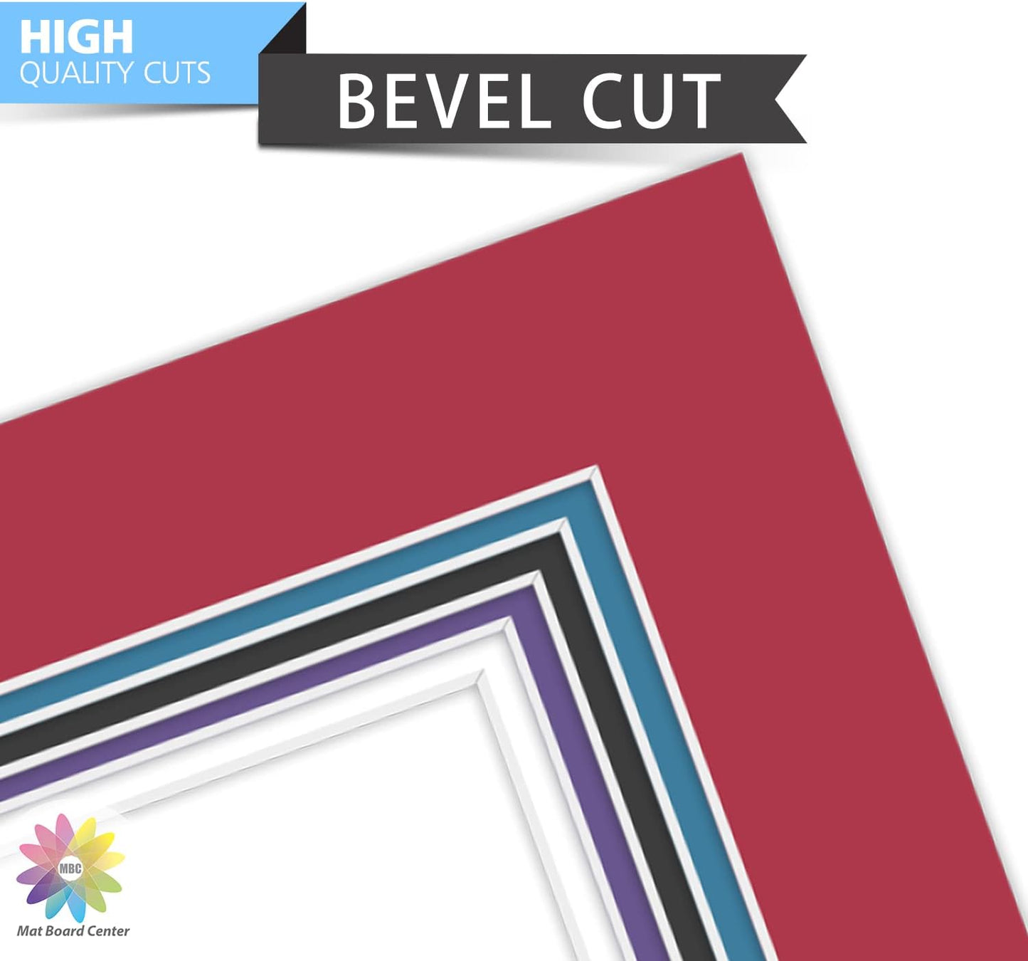 Mat Board Center, Pack of 5, Photo Picture Mats - Acid Free, 4-Ply Thickness, White Core - for Pictures, Photos, Framing (11x14 for 2-5x7 Mixed Color)