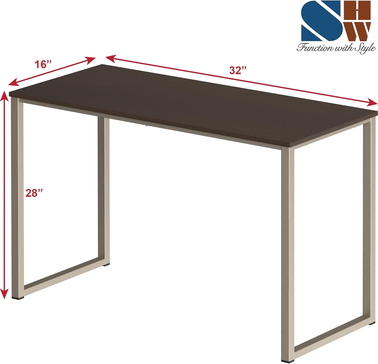 SHW Mission 32-Inch Home Office Computer Desk, Espresso