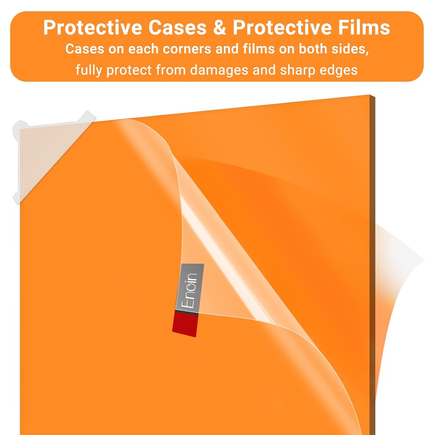 Enoin 2 Pack 12x16 Translucent Orange Acrylic Sheet - Cut to Size Plexiglass Sheets 1/8 inch Thick, Colored Plastic Board Panel for Art Craft, DIY, Painting