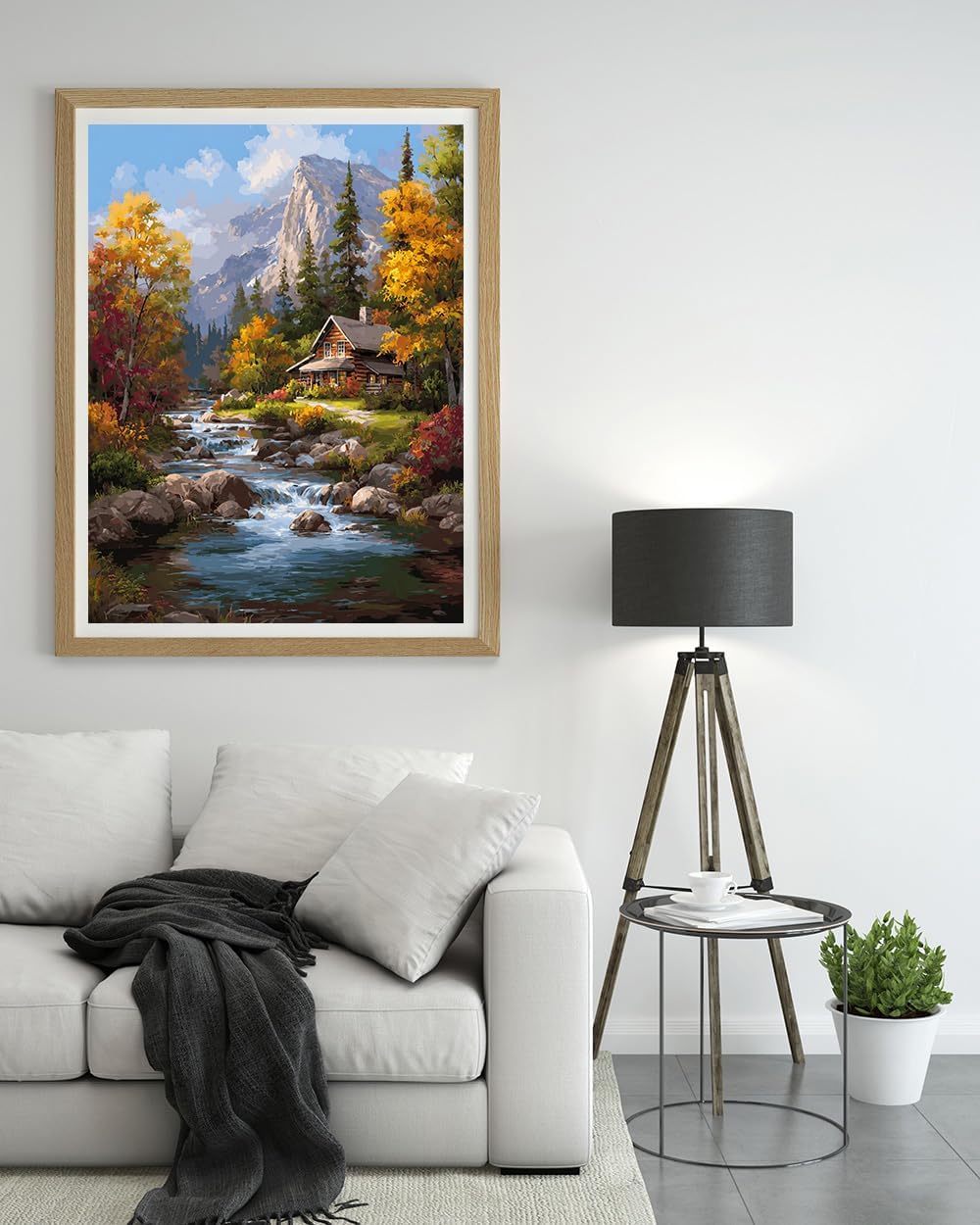 14CT Counted Cross Stitch Kits for Adults Advanced Mountains Lake Printed Stamped Cross Stitch Kits for Adults (Mountain Lake 3)