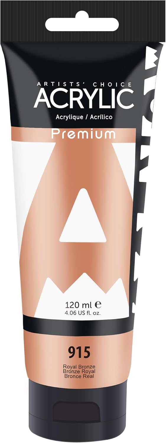 AUREUO Royal Bronze Acrylic Paint, 4 Fl Oz / 120ml Single Tube, Acrylic Metallic Paint for Canvas, Rocks, Wood, Ceramic, Fabric - Art Supplies for Beginners, Professionals, Artists