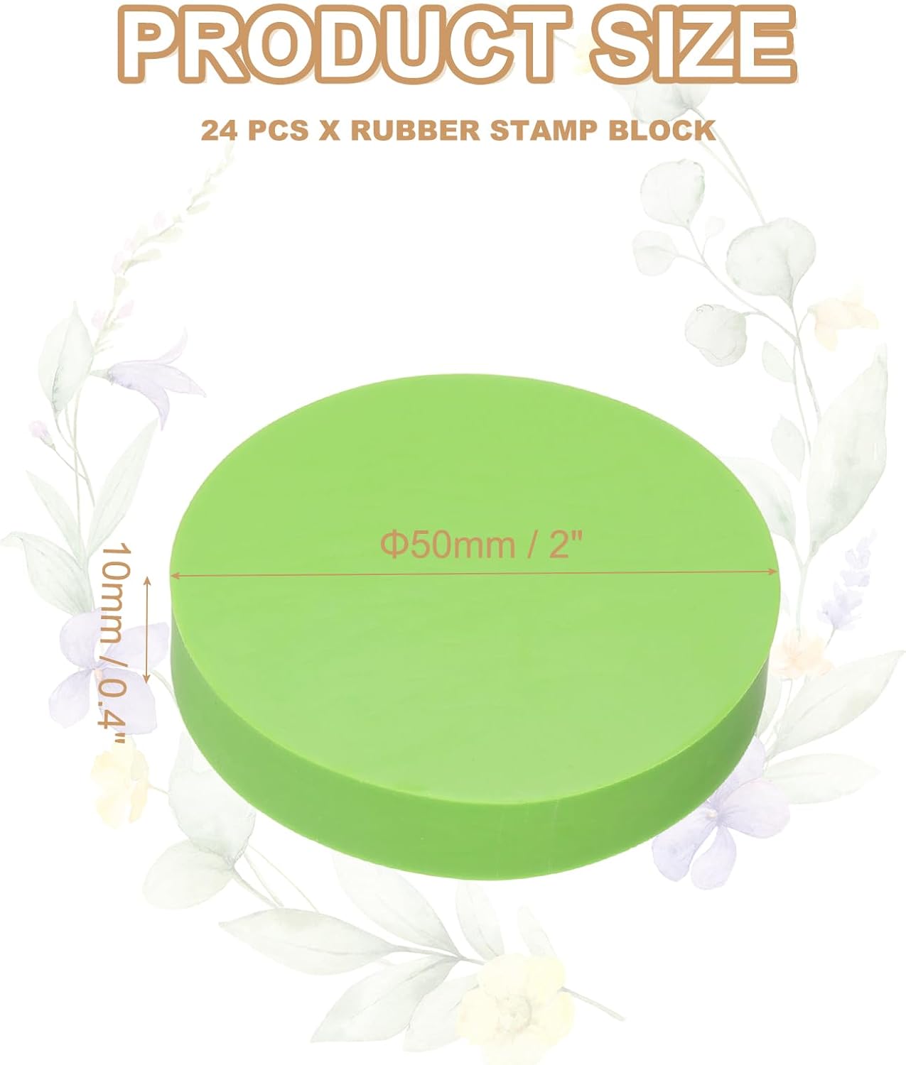PATIKIL 24Pcs 2" Rubber Carving Blocks, Soft Linoleum Art Carving Block Round Crafts Stamp Making for Printmaking Stamps Carving Supplies, Green