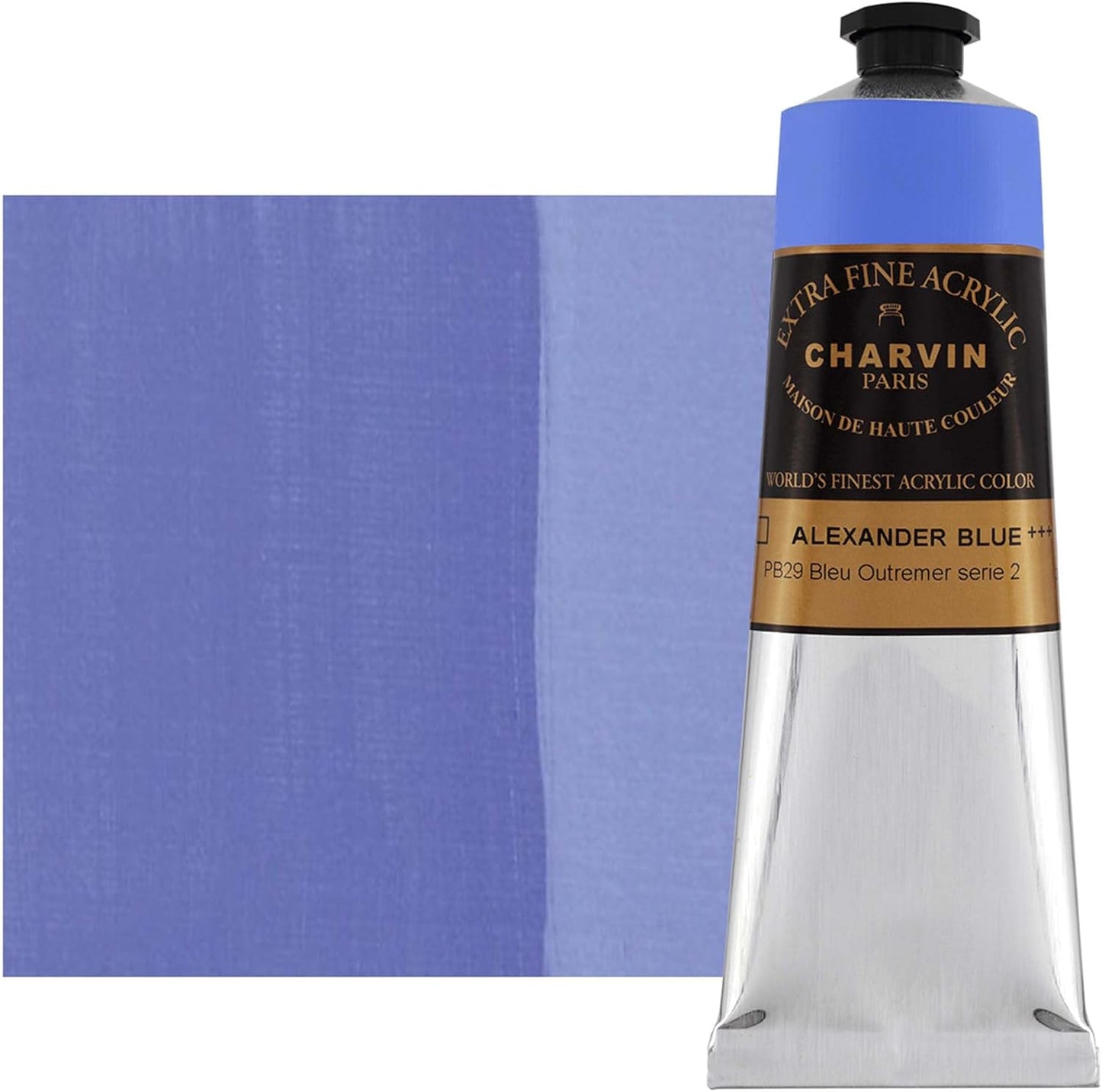 Charvin Extra Fine Professional Acrylic Paint - Alexander's Blue, 150ml Tube, Triple-Milled, Lightfast Pigments, Open Stock Artist Acrylic Paints in Nature-Inspired Hues