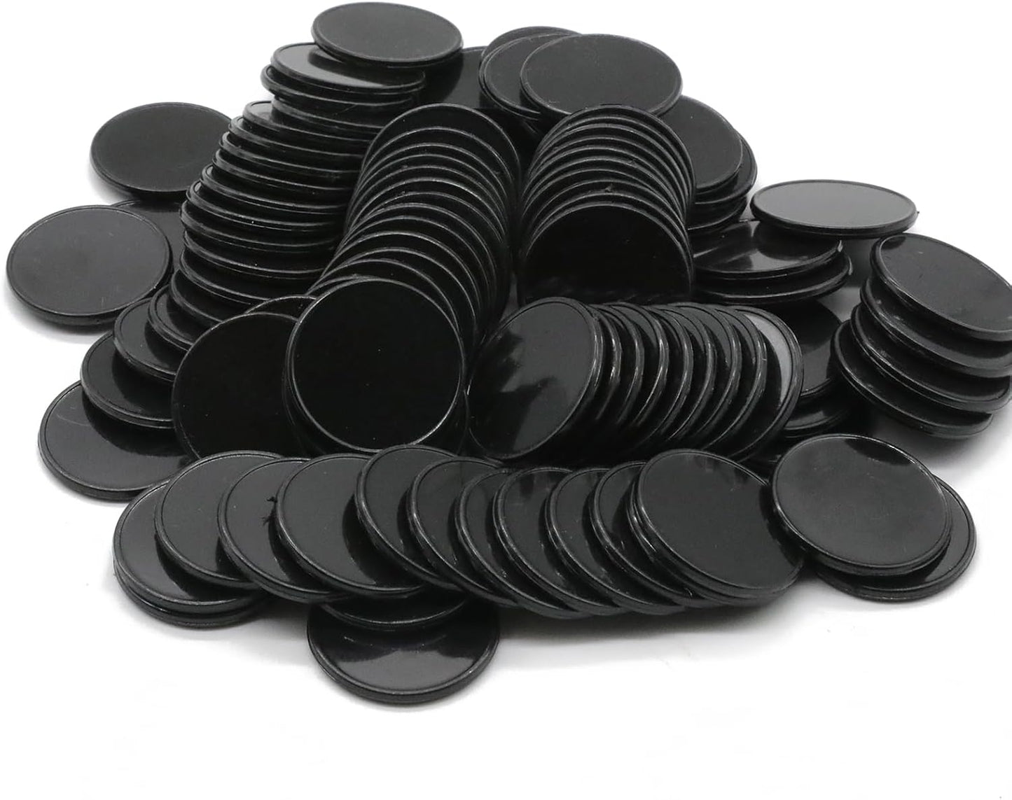 Set of 100 Opaque Plastic Learning Counters Mini Poker Chips Game Tokens with Storage Box (Black, 1.26 Inch)