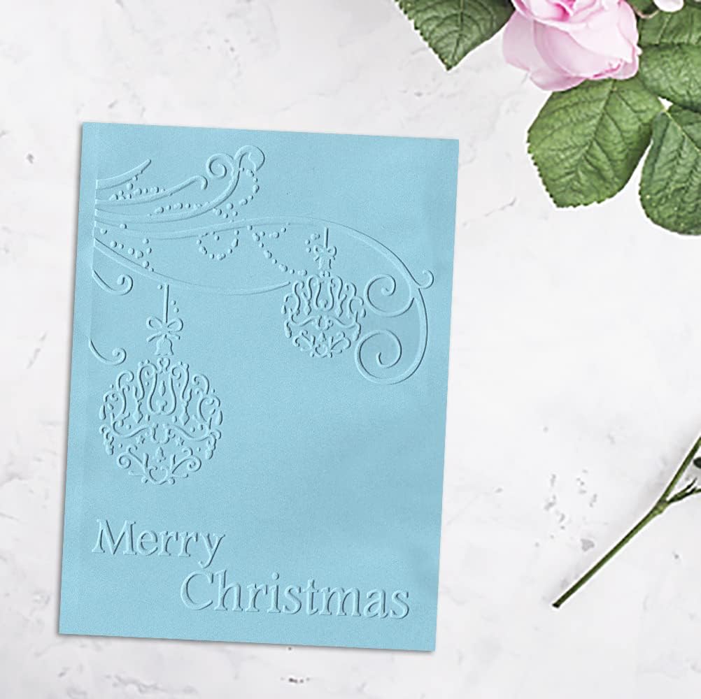 Hying 3-D Textured Impressions Background Embossing Folder, Christmas Ball Pattern Plastic Embossing Folder Template for Card Making Scrapbooking Paper Craft Album Stamps DIY Décor