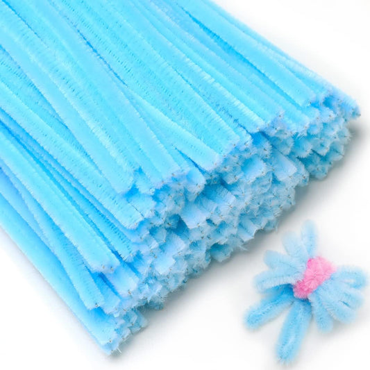 Eppingwin 200pcs Pipe Cleaners, Light Blue Pipe Cleaners Craft Supplies,Chenille Stems for DIY Arts Crafts Project(Light Blue)
